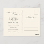 Postale mariage rose champagne enregistrer la date carte p (Dos)