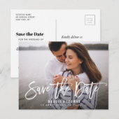 Postale mariage rustique simple enregistrer la date carte  (Devant / Derrière)