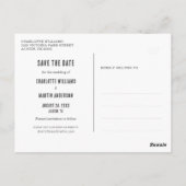 Postale Mariage Rustique Violet Enregistrer La Date Carte  (Dos)