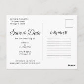 Postale Mariage simple moderne carte de sauvegarde de date (Dos)