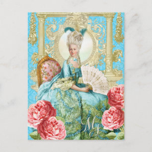 Postale Marie Antoinette Portrait Chaise Bleue Carte posta