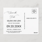 Postale Marine céleste Bleu floral Enregistrer la carte de (Dos)