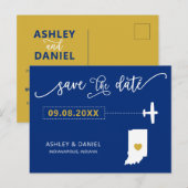 Postale Marine Indiana Wedding Enregistrer la carte postal (Devant / Derrière)