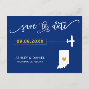 Postale Marine Indiana Wedding Enregistrer la carte postal