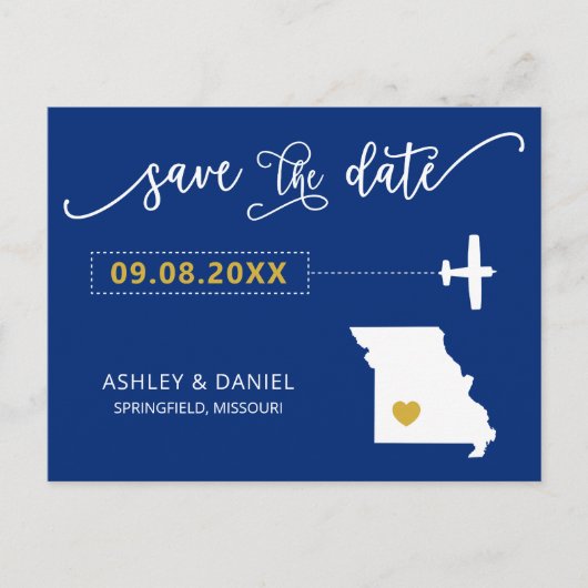 Postale Marine Missouri Wedding Enregistrer la carte posta (Devant)