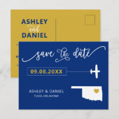 Postale Marine Oklahoma Mariage Enregistrer la carte de da (Devant / Derrière)