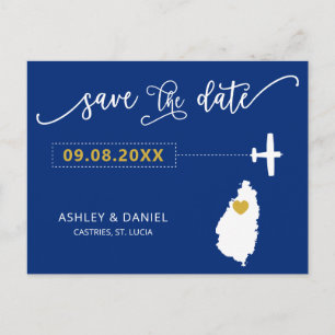 Postale Marine St. Lucia Mariage Enregistrer la date Carte