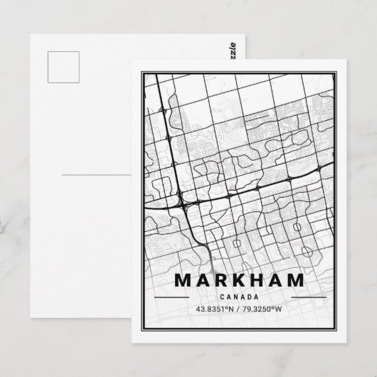 Postale Markham Ontario Canada Carte de la ville de voyage (Devant / Derrière)