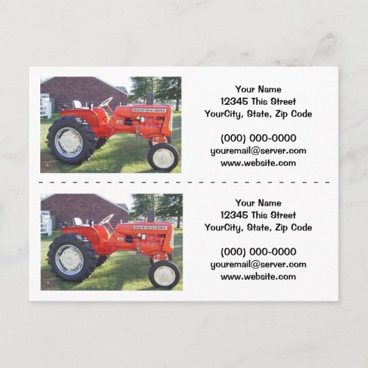 Postale Marqueur de tracteur / Carte de visite (Devant)