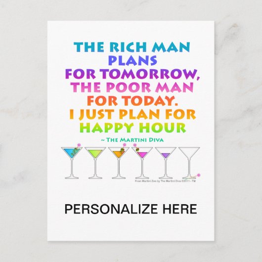 Postale MARTINI ZEN - Plan pour l'heureuse heure Carte po (Devant)