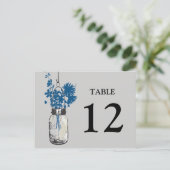 Postale Mason Jar & Fleur sauvage Carte de table double fa (Debout devant)