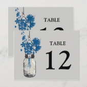 Postale Mason Jar & Fleur sauvage Carte de table double fa (Devant / Derrière)