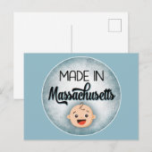 Postale Massachusetts Baby Funny Blue New Boy Carte postal (Devant / Derrière)