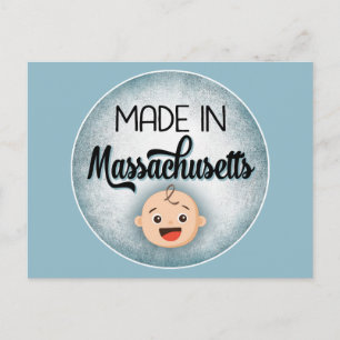 Postale Massachusetts Baby Funny Blue New Boy Carte postal