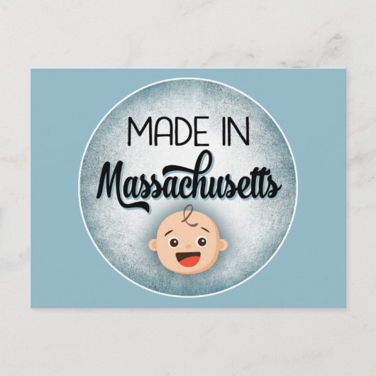 Postale Massachusetts Baby Funny Blue New Boy Carte postal (Devant)