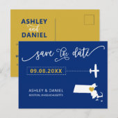 Postale Massachusetts Mariage Enregistrer la carte de la d (Devant / Derrière)