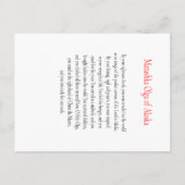 Postale Matushka Olga de la carte de prière de l'Alaska (Dos)