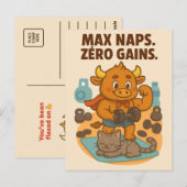 Postale Max Naps, Gains Zéro - Drôle Bullio Gym Carte Post (Devant / Derrière)