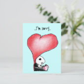 Postale Megg : Un mignon panda - coeur, désolé, carte post (Debout devant)
