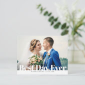 Postale MEILLEUR JOUR JAMAIS, texte en gras mariage carte  (Debout devant)