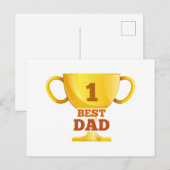 Postale Meilleure Fête des pères papa heureux | Carte post (Devant / Derrière)