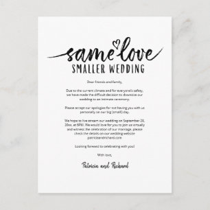 Postale Même amour cœur mignon downsizer carte de mariage