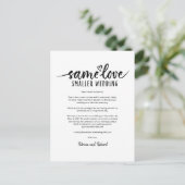 Postale Même amour cœur mignon downsizer carte de mariage (Debout devant)