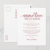 Postale Même amour cœur mignon downsizer carte de mariage (Devant / Derrière)