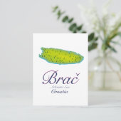 Postale Mer Adriatique de Brač, Croatie carte (Debout devant)