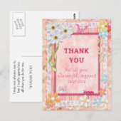 Postale Merci, carte d'artisanat de fleurs (Devant / Derrière)