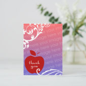 Postale merci carte photo à la pomme florale (Debout devant)