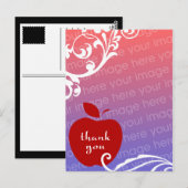 Postale merci carte photo à la pomme florale (Devant / Derrière)