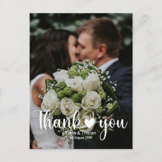 Postale Merci carte photo de mariage minimaliste