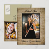 Postale Merci de graduation en musique de feuille - Carte (Devant / Derrière)