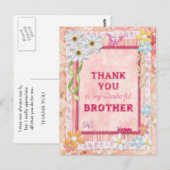 Postale Merci frère, carte d'artisanat des fleurs (Devant / Derrière)