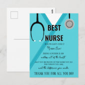 Postale Merci infirmière et carte de médecin (Devant / Derrière)