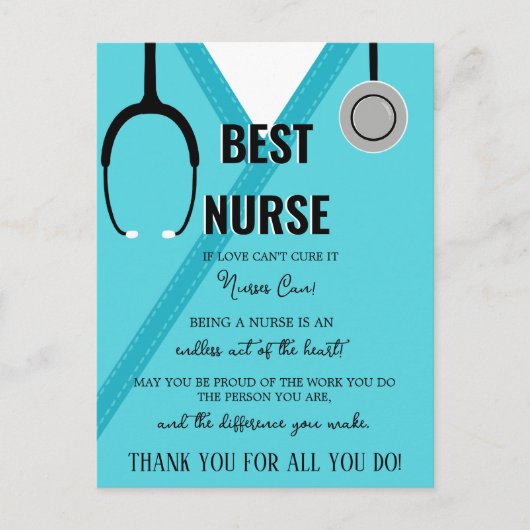 Postale Merci infirmière et carte de médecin (Devant)
