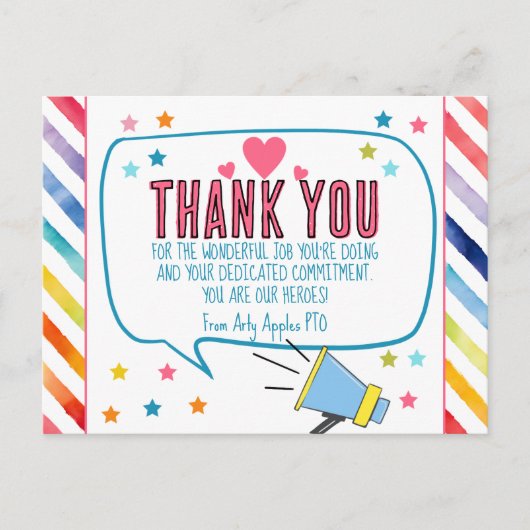 Postale merci pour la carte all heros (Devant)