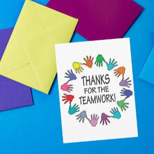 Postale Merci pour la carte de reconnaissance du travail d