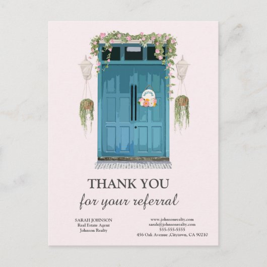 Postale Merci pour la carte de visite immobilière de recom (Devant)