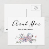 Postale Merci pour votre carte d'ordre (Devant / Derrière)