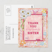 Postale Merci soeur, carte d'artisanat (Devant / Derrière)