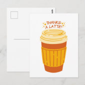 Postale Merci une carte Latte Café (Devant / Derrière)