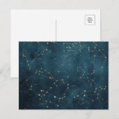 Postale Mercure bleu constellations étoile carte zodiac (Devant / Derrière)