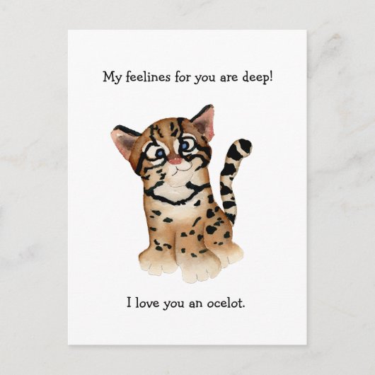 Postale Mes sentiments sont profonds Carte Ocelot (Devant)