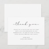 Postale Message carte de remerciements mariage simple (Devant / Derrière)