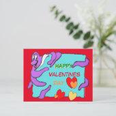 Postale Message Octopus Bonne Valentines Jour Carte postal (Debout devant)