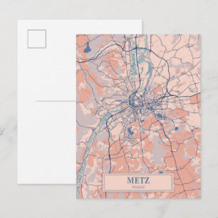 Postale Metz France Carte de la ville ensoleillée Voyage