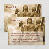 Postale Micah 6:8 Carte de mémorisation de verset biblique (Devant / Derrière)
