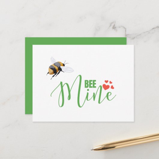 Postale Miel Bee Mine Drôle Carte Saint Valentin (Devant/Arrière en situation)